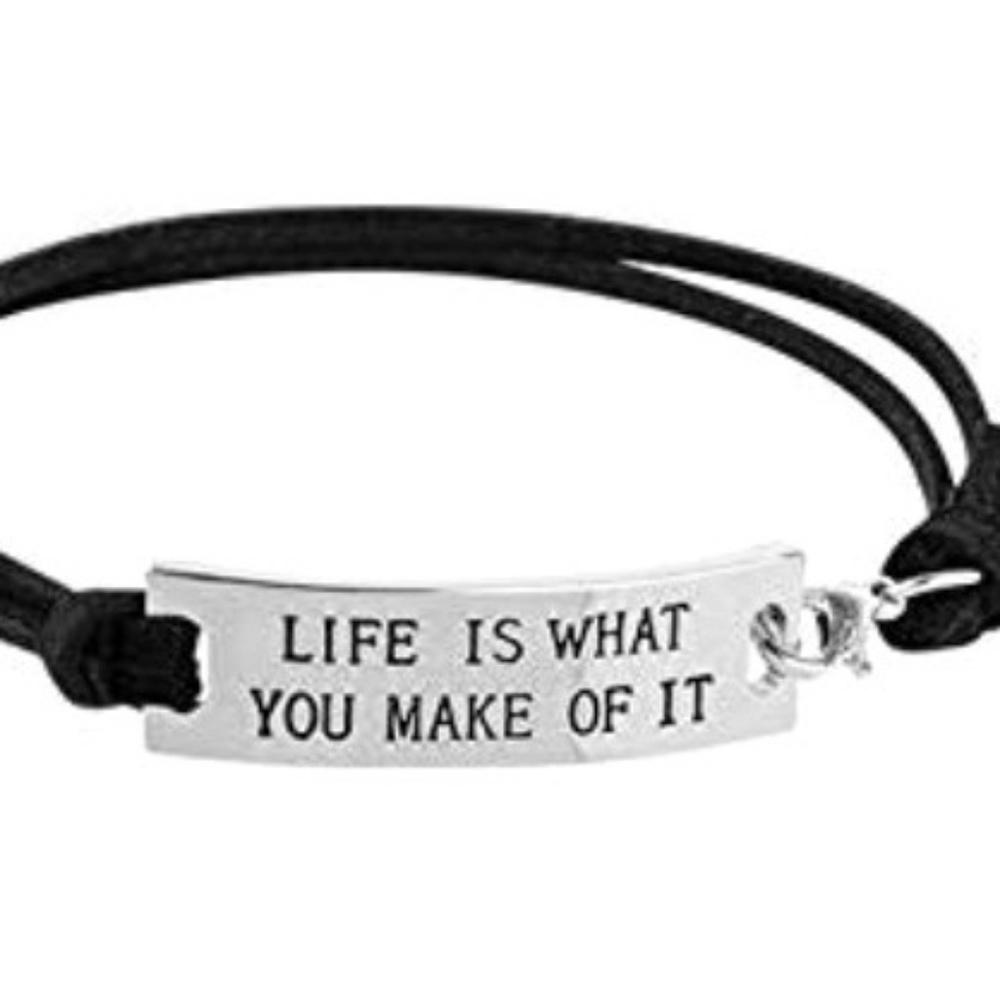 Genuine Leather Sterling Silver Inspo Bracelet